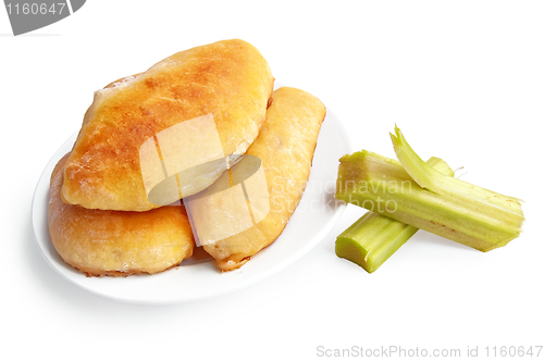 Image of Patties with rhubarb on a plate