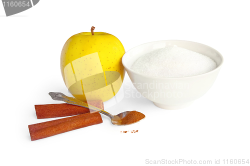 Image of Yellow apple with cinnamon and sugar