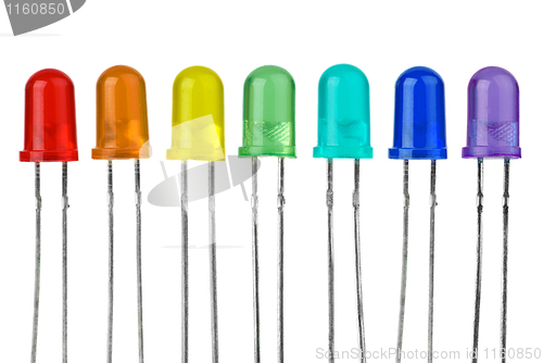 Image of Seven LEDs of different colour