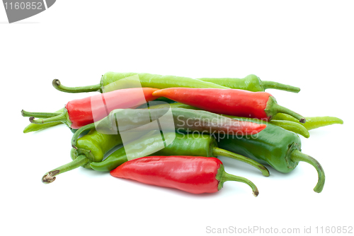 Image of Pile of different hot peppers