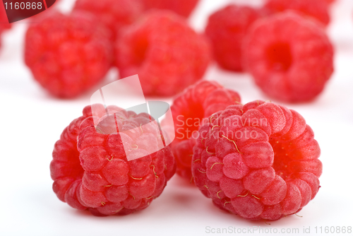 Image of Closeup shot of raspberries