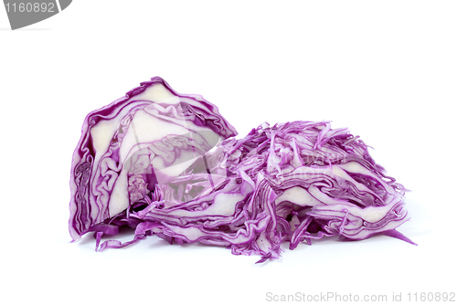 Image of Sliced violet cabbage and piece