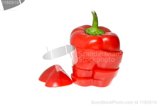 Image of Sliced red sweet pepper