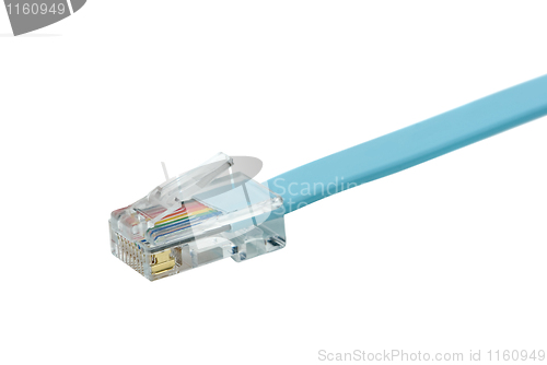 Image of Blue patchkord with RJ45 connector