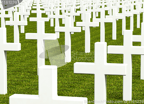 Image of white cross grave