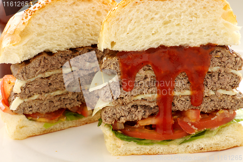 Image of Triple Burger With Ketchup