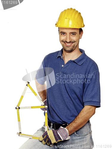 Image of carpenter on white