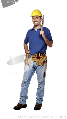 Image of manual worker with spirit level