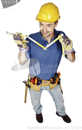 Image of handyman with meter