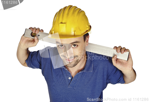 Image of handyman and level spirit