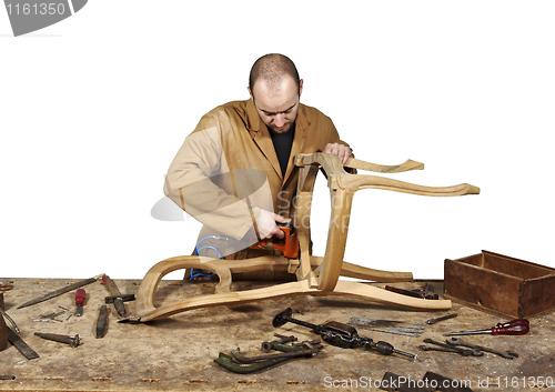 Image of manual worker on white