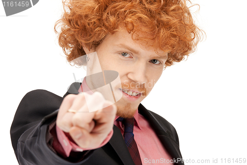 Image of businessman pointing his finger