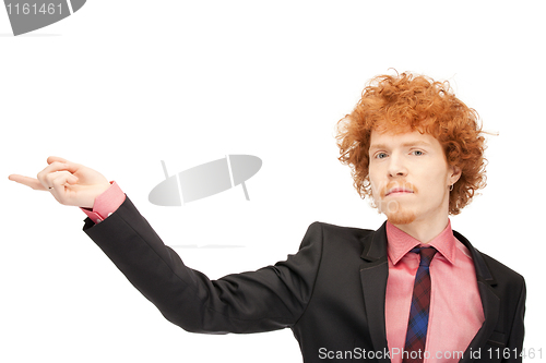 Image of businessman pointing his finger