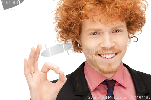 Image of handsome man showing ok sign