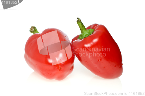 Image of Pair of red sweet peppers