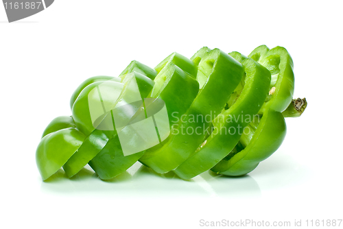 Image of Sliced green sweet pepper