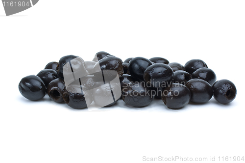 Image of Some pitted black olives