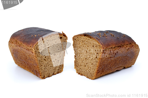 Image of Two chunks of rye bread with anise