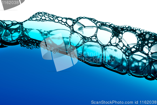 Image of Air bubbles in blue water