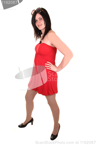 Image of Girl in red dress.