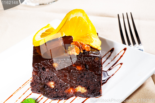Image of chocolate and walnuts cake