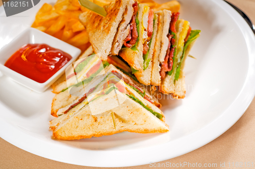 Image of triple decker club sandwich