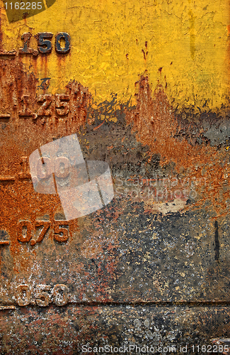 Image of rusty plate of boat