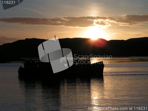 Image of Boat at Sunset