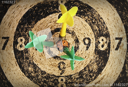 Image of used dart target