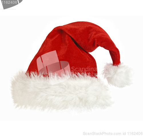 Image of santa claus cap on white