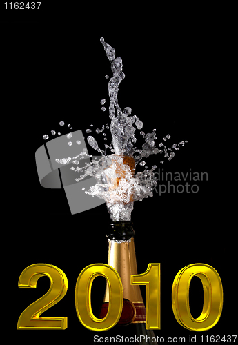 Image of champagne bottle with shotting cork