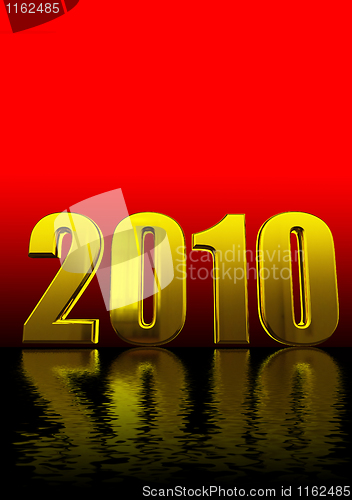 Image of 3d 2010 text on red and black