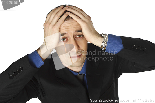 Image of desperate businessman portrait