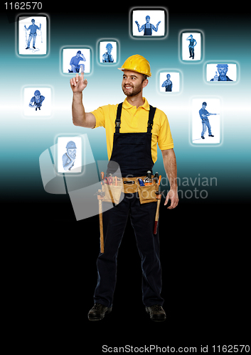 Image of handyman and  technology