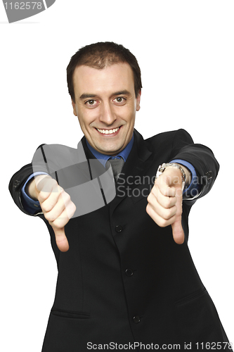 Image of smiling man thumbs down