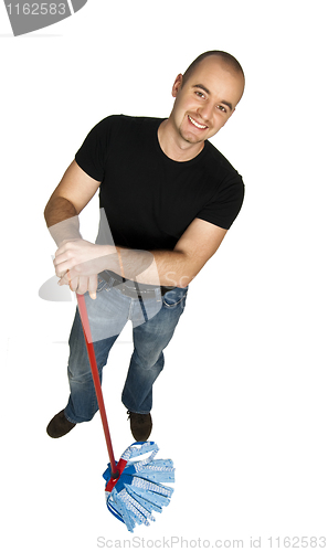 Image of man clean floor