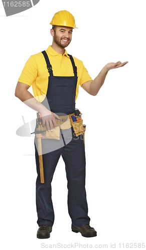 Image of showing pose for handyman