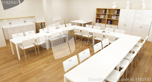 Image of school interior 3d