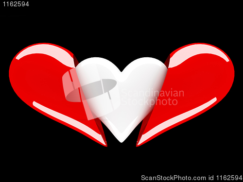 Image of red and white hearts