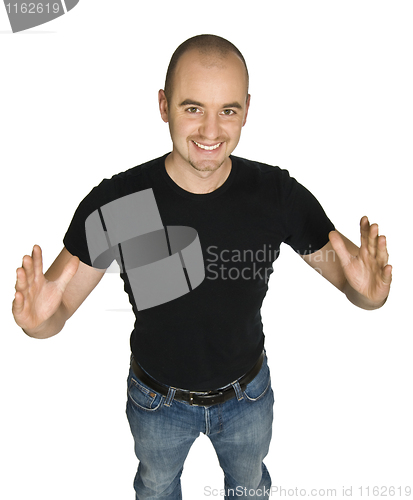 Image of man showing gesture