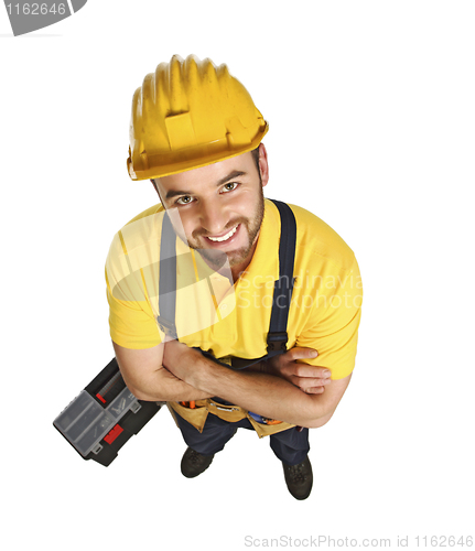 Image of fun contruction worker portrait