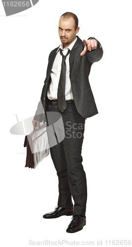 Image of confident and tired businessman