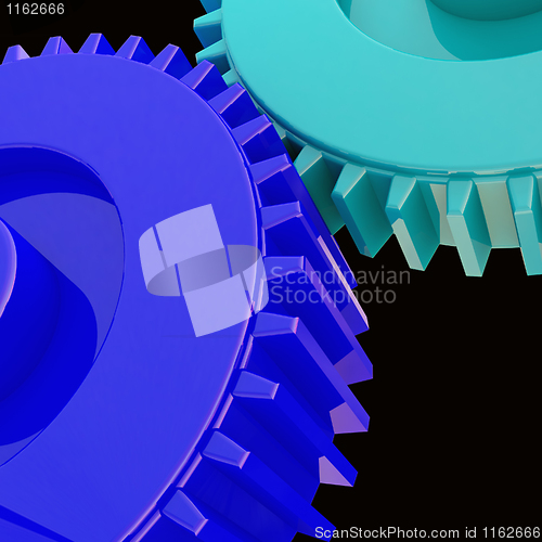 Image of blue gear background