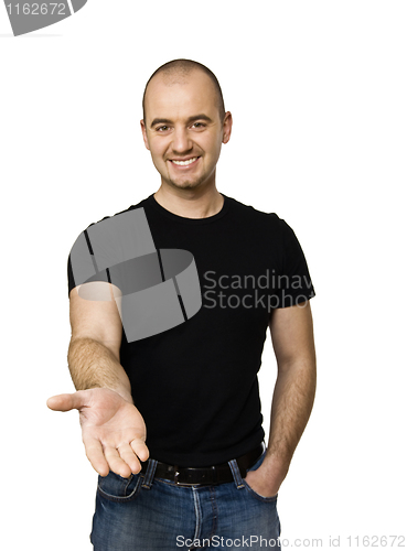 Image of man show his hand