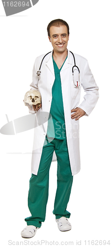 Image of doctor and skull