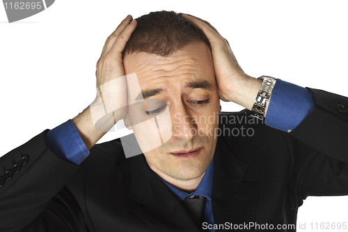 Image of desperate businessman portrait