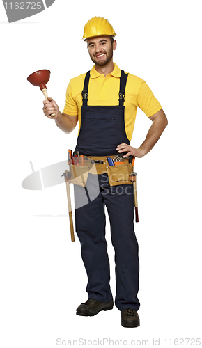 Image of plumber ready for work
