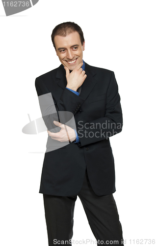 Image of smiling worker on white