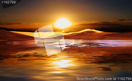 Image of sunset in a desert