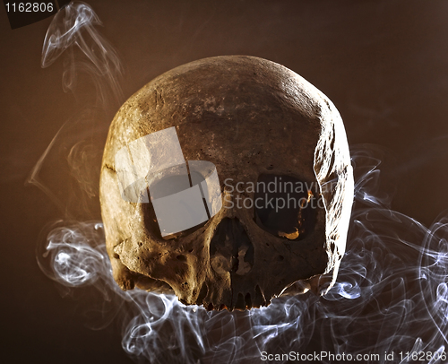 Image of skull in the smoke